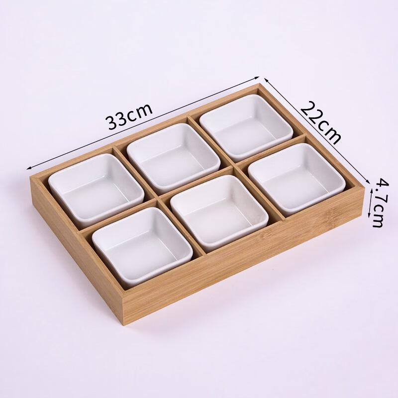 Mingchuxing Bamboo Wood Divided Serving Tray