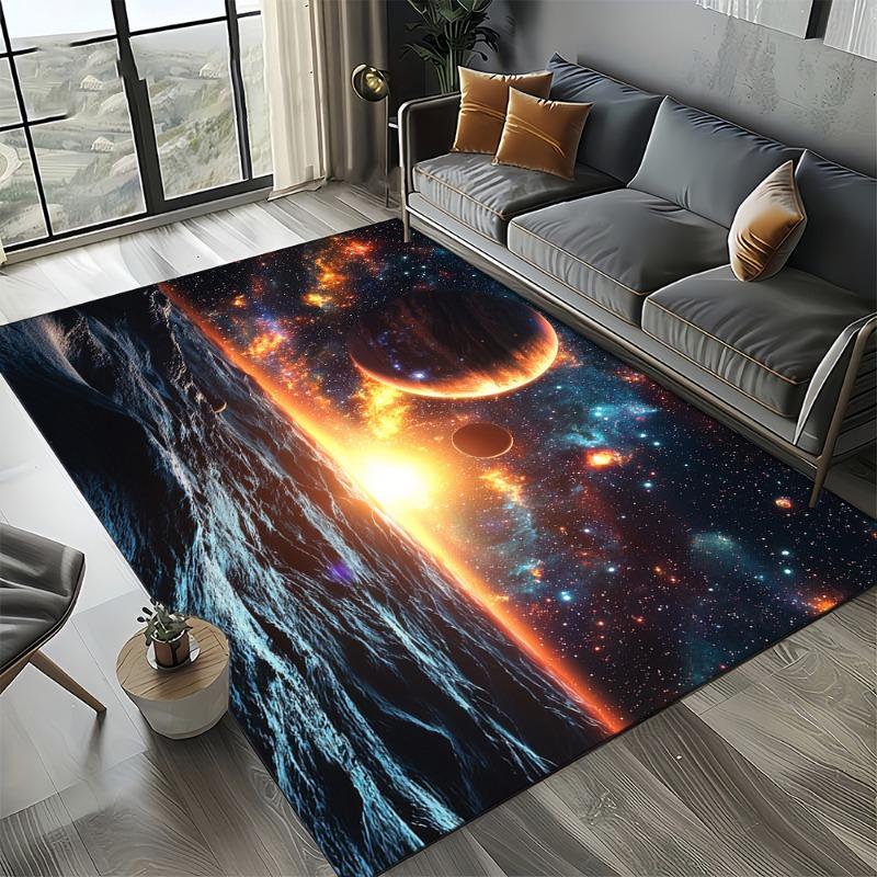 Cosmic Nebula Star Black Hole Galaxy Carpet Rugs Living Room Decor Carpets Home Bedroom Non-slip Area Floor Mat Entrance Doormat