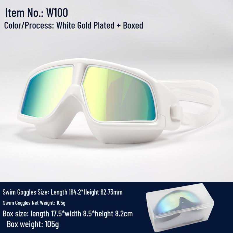 High-Definition Anti-Fog Adult Waterproof Swimming Goggles - Unisex Large Frame Design