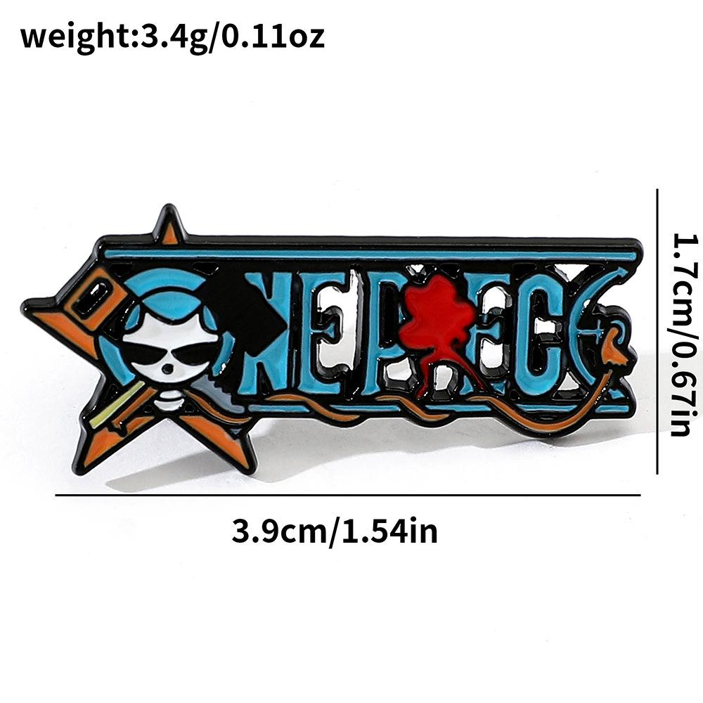 Японская анимация ONE PIECE Металлический значок Аксессуары Король Навигации Череп Буква Сплав Масляная капля Брошь