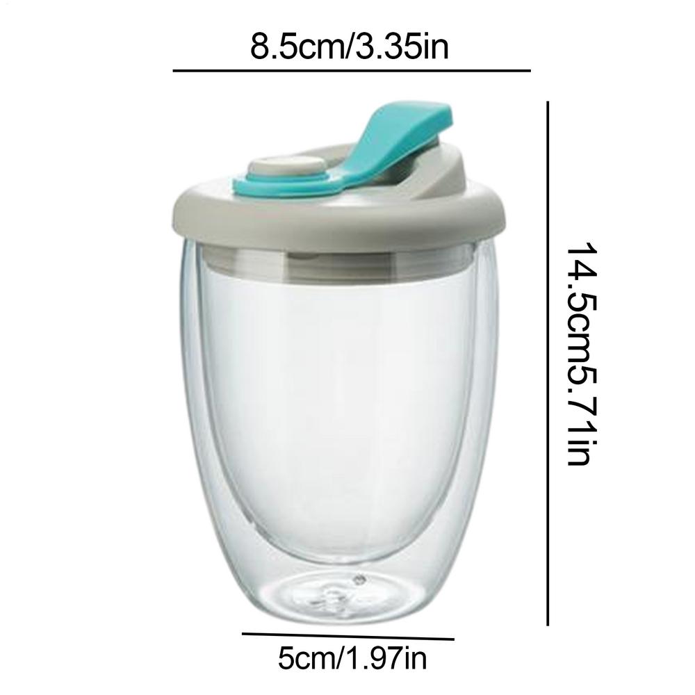 

Прозрачная кружка для чая из двойного стекла 350 мл, кружка для пива с двойными стенками, дорожная кофейная кружка с крышкой для кофе, чая, сока, молока, латте, десерта 350ml синий