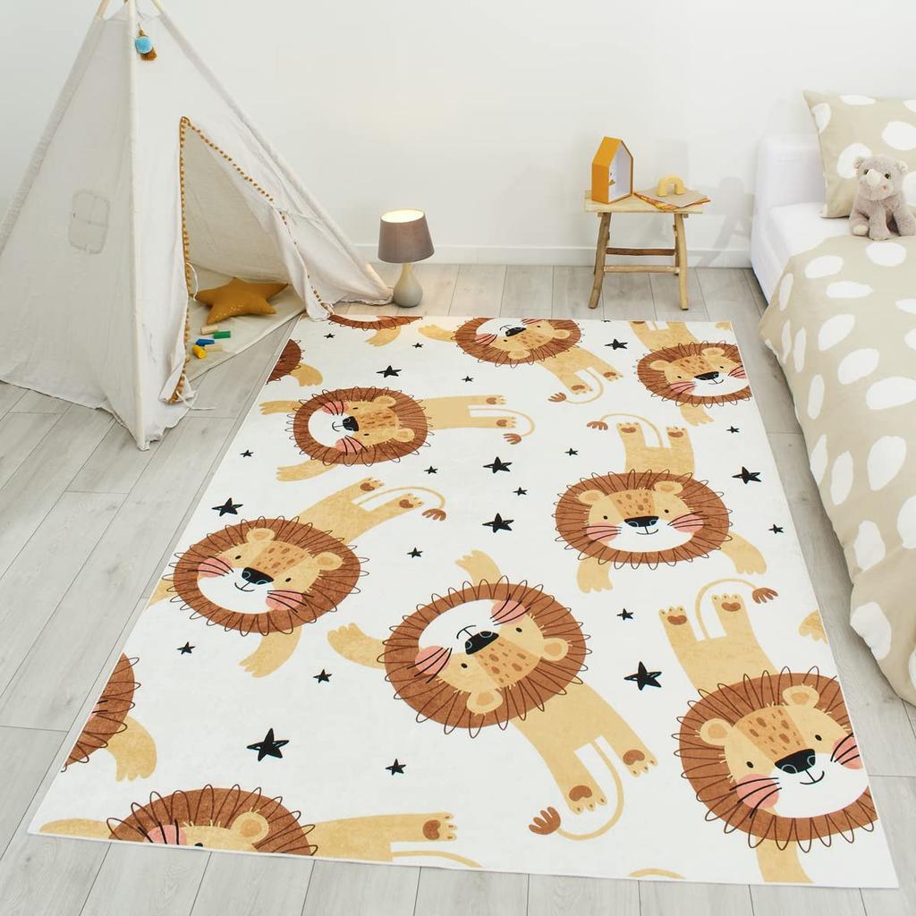 Cute Cartoon Kids' Area Rug – Soft Non-Slip Floor Mat for Children's Room Reading Area, Living Room Coffee Table Decor