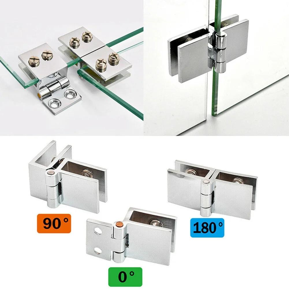 Bathroom Shower Glass Zinc Alloy Door Hinges Cabinet Cupboard Clamp Hinge Home Hardware 0 Degrees/90 Degrees/180 Degrees