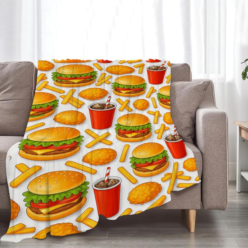 Christmas Blanket Funny Santa Claus Throw Blankets for Girls Boys Super Soft Warm Fleece Flannel Deer Fox Animal Throws Gifts