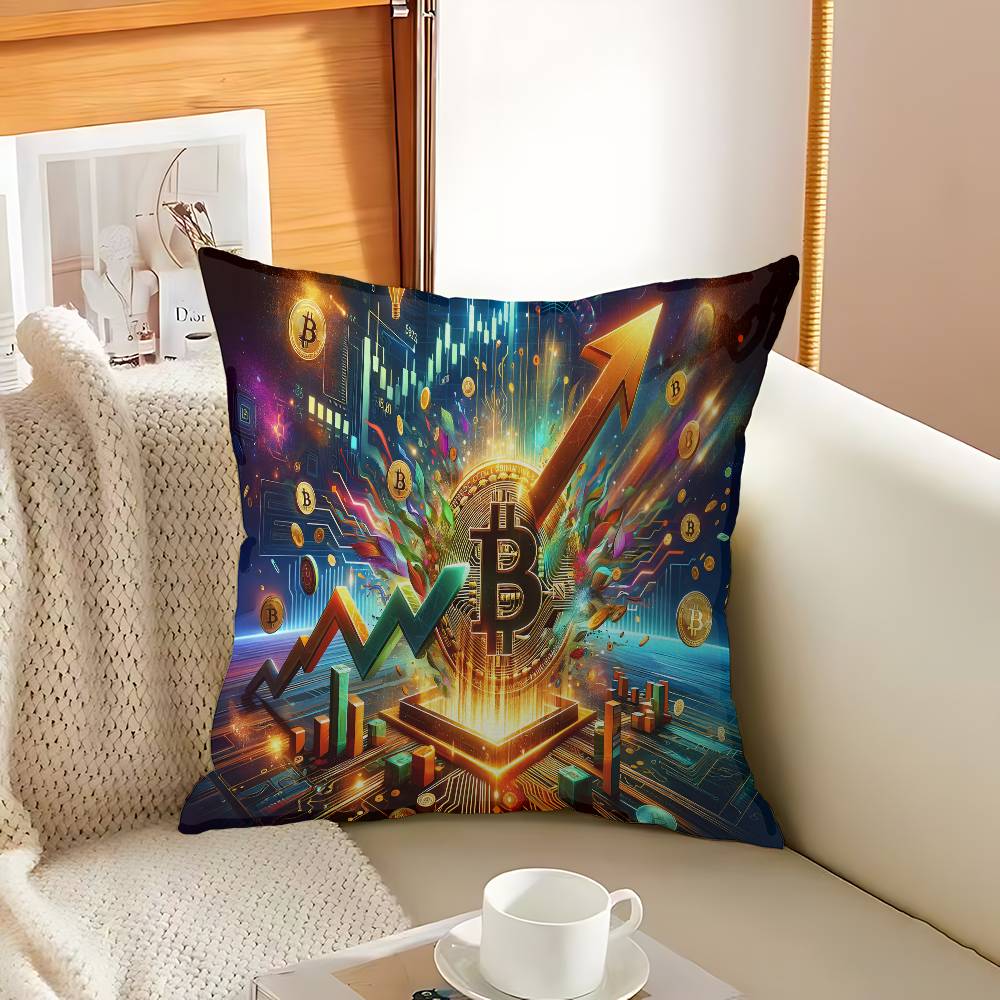 B-Bitcoin Cushion Cover Pillowcase Upholstery Sofa Throw Pillow Home Decor Pillowcas