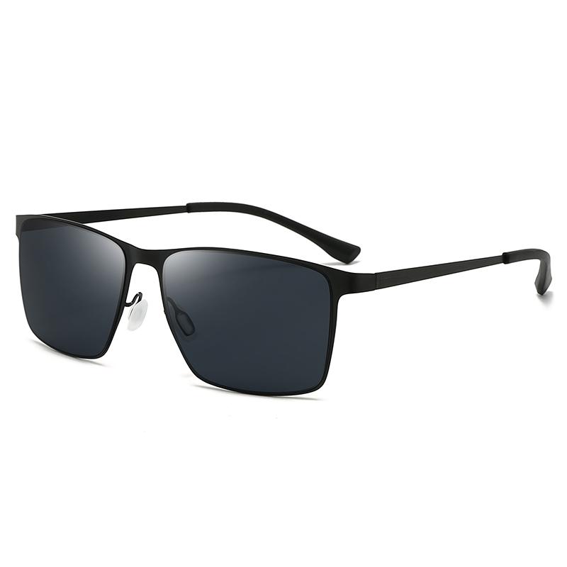 

New Square Metal Sunglasses For Men - Retro Style For Driving Fishing And Outdoor Activities, Sun Protection Glasses 5131 чорний