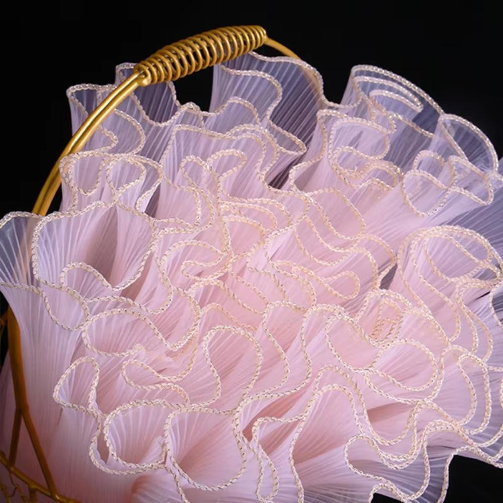 Multiple Color Bouquet Roll 4m Packaging Lace Paper Flower Wrapping Mesh Yarn  For Wedding Party