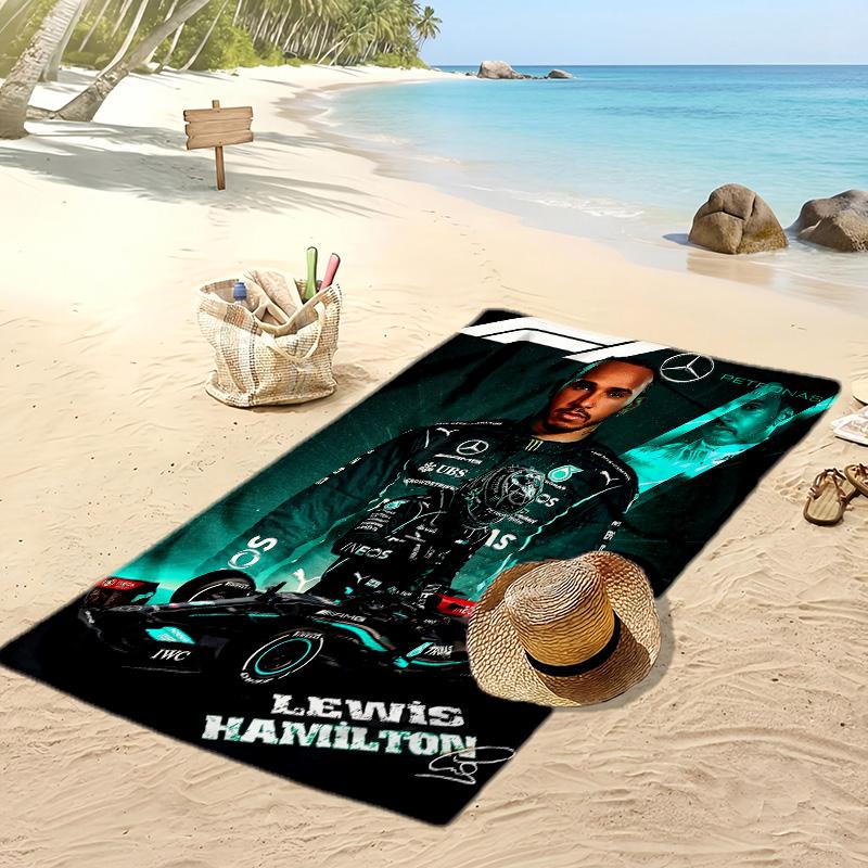 Asciugamano da Spiaggia Stampa Lewis Hamilton Morbido Portatile Asciugatura Rapida?Asciugamano Asciutto Per Piscina Vacanza Estiva Sport all'Aperto