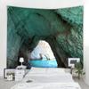 Rock Cave Sunrise 3d Printing Tapestry Reef Rock Cave Sea View Wall Hanging Living Room Bedroom Hall Tapestry Mural 6 Sizes