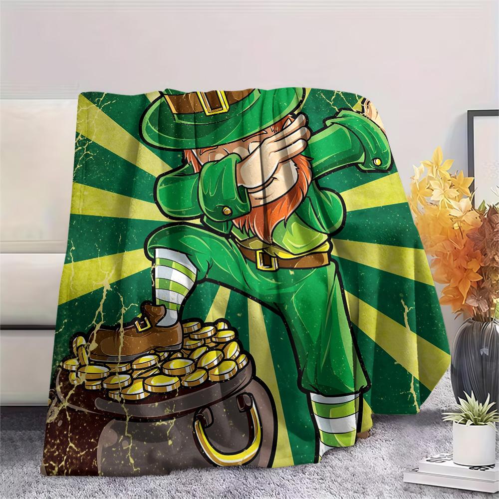 St. St. Patrick's Day Flanelldecke mit Aufdruck, Hohe Qualität, Bequem für alle Jahreszeiten, Heimdekoration, Wärme und Komfort
