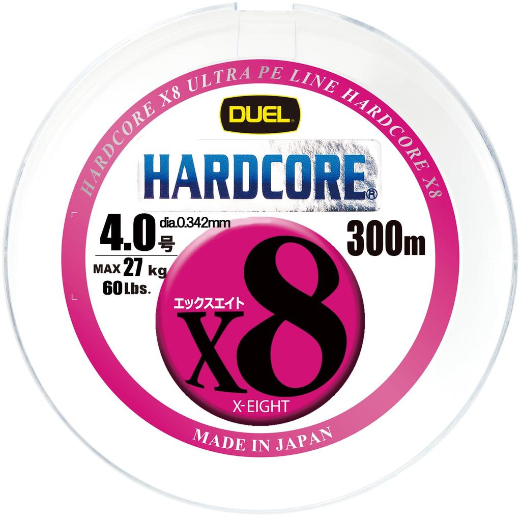 DUEL HARDCORE X8 PE Fishing Line High 300m 5 Marking (High Strength, Sensitivity) 4.0 Colors/Yellow H3269N-5CBL
