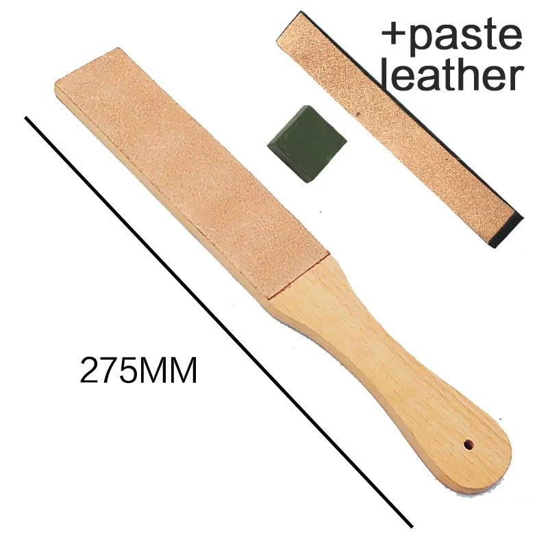 Leather Honing Rod Professional Knife Sharpener Polishing Paste Grinding Sharpening Wax Kitchen Knife Sharpening Tool Set