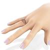 Luxury Rose Gold Lady'S Ring With Hollow Floral Zircon Blue Gemstone Jewelry