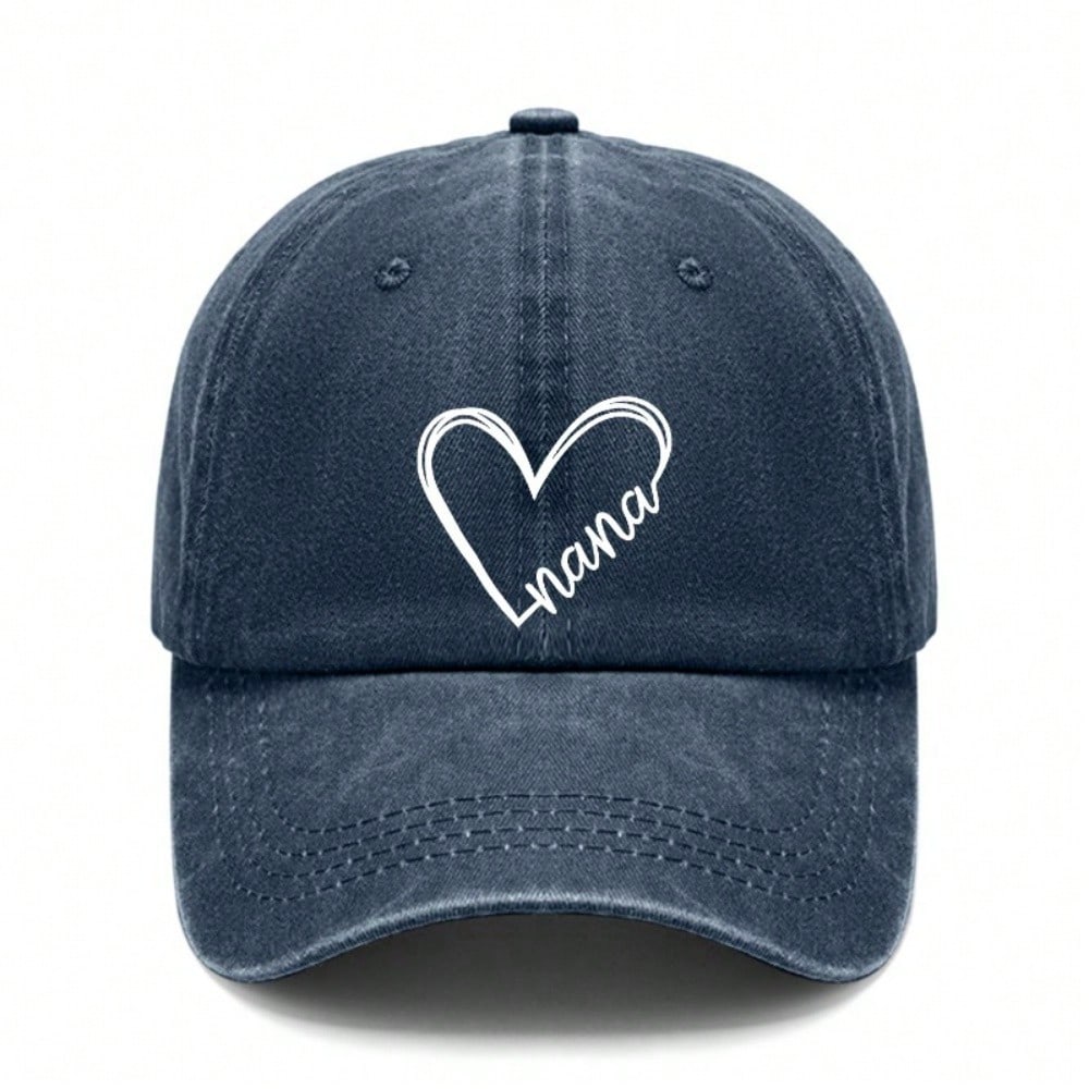 Unisex Nana Print Baseball Cap | Soft Fabric Adjustable Curved Brim Casual Streetwear Baseball Hat For Mother's Day Gift