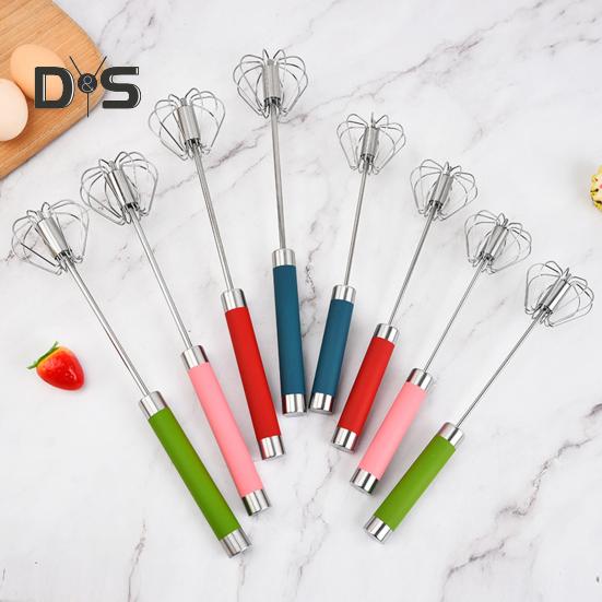 Lot De 2 Fouets Rotatifs Semi-Automatiques Acier Inox – 25 & 30 Cm – Mélange Rapide & Sans Effort