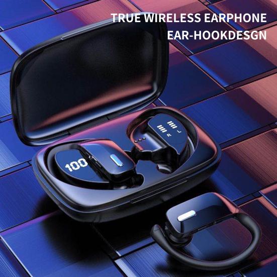 T17 Bluetooth-compatible Earphone Ear Hook Noise Reduction Digital Display Stereo Sound Wireless Earbud