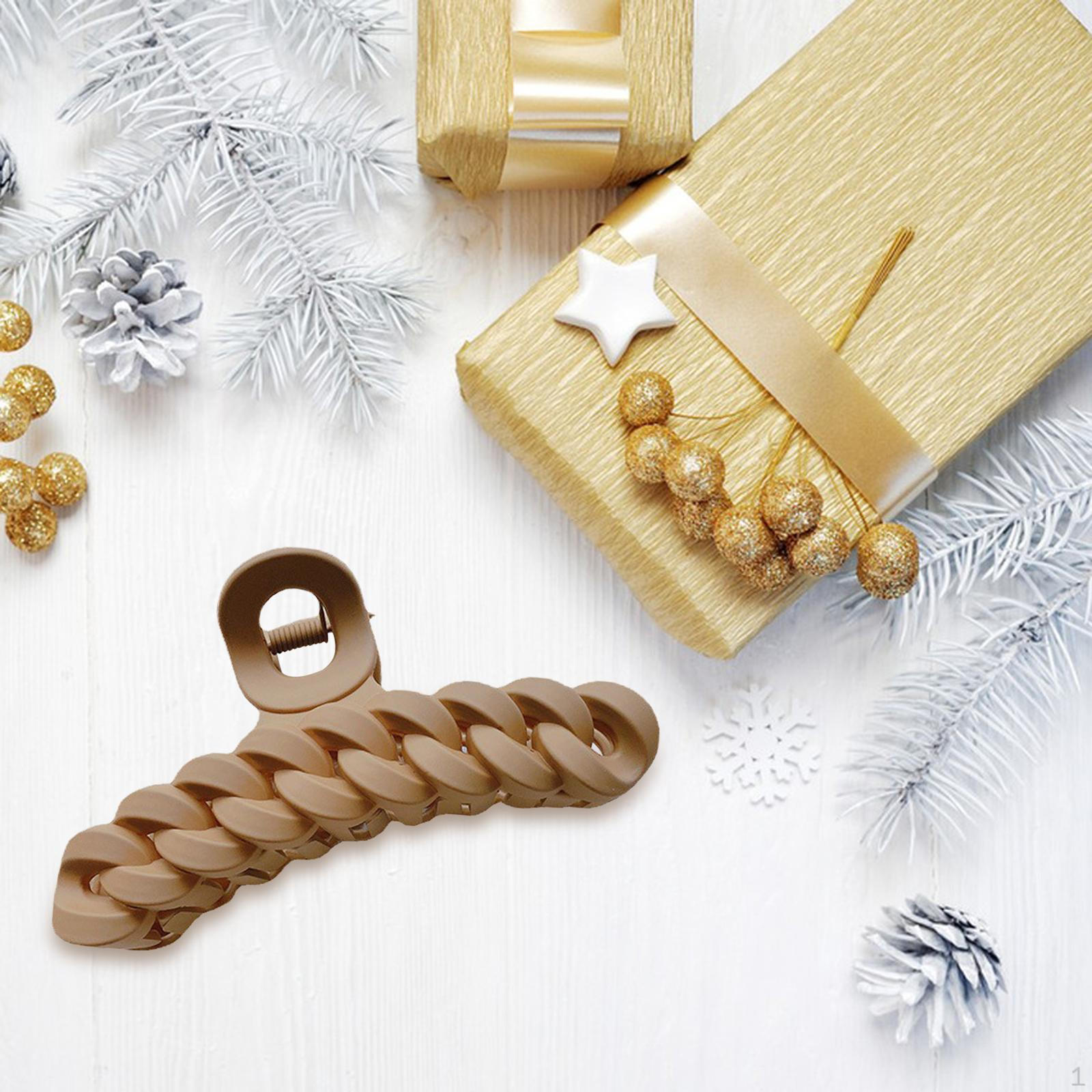 

Hair Claw Clips 4.3 Ihch Rectangular for Women Girls Large Jaw Clamps Light Coffee