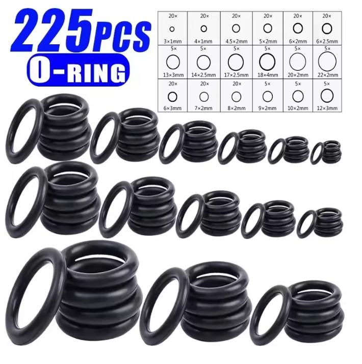 225pcs/270Pcs Rubber O-Ring Gasket High Quality Car Air Conditioning System Gasket Universal Washer Assortment