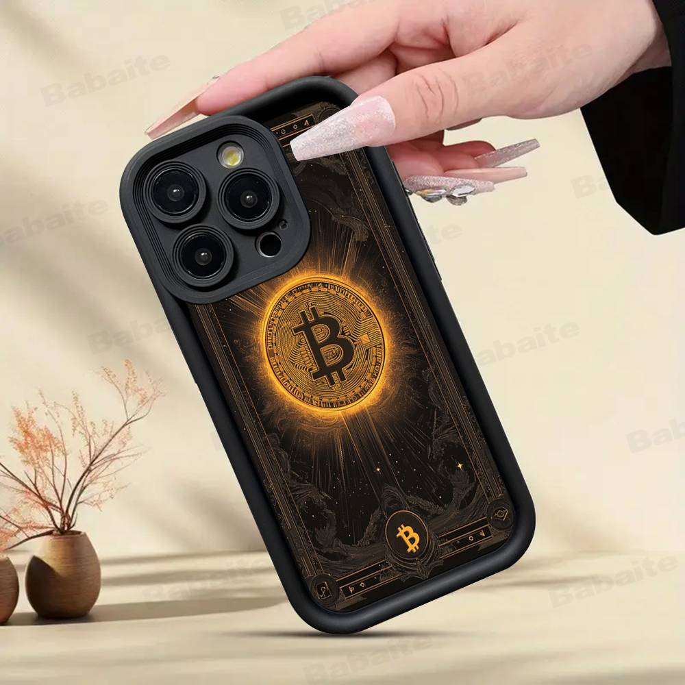 Luxury Bitcoin Phone Case For IPhone 17 16 15 13 11 12 14 Pro Max Plus Silicone Cover Shell