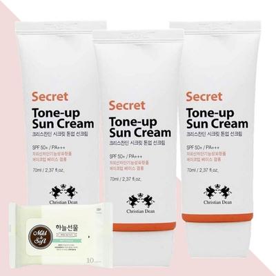 Christian Dean Secret Tonuojantis apsauginis kremas nuo saulės 70ml 3vnt (+10 Skygift drėgnų servetėlių)