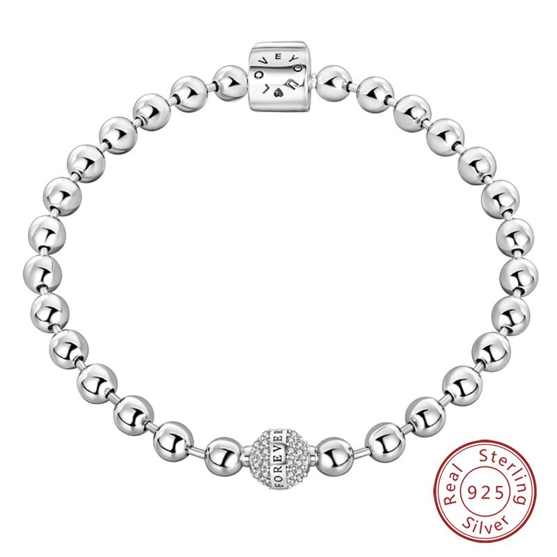 Bracciale Argento 925 Originale 17-20CM Stella Luna Sole Quadrifoglio Zircone Verde Bracciali Adatti Fai da Te Ciondoli Gioielli Compleanno Regali