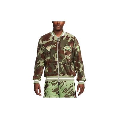 Dri-Fit Camouflage-Print Full-Zip Basketballjacke Herren Jacken Ölgrün DX0424-259