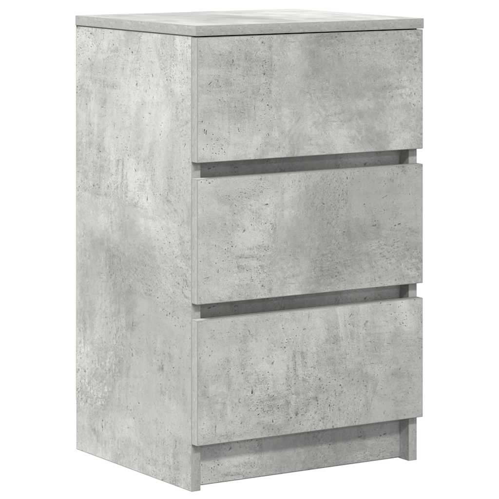 Nightstand with 3 Drawers Concrete Gray 39 x 35 x 65 cm