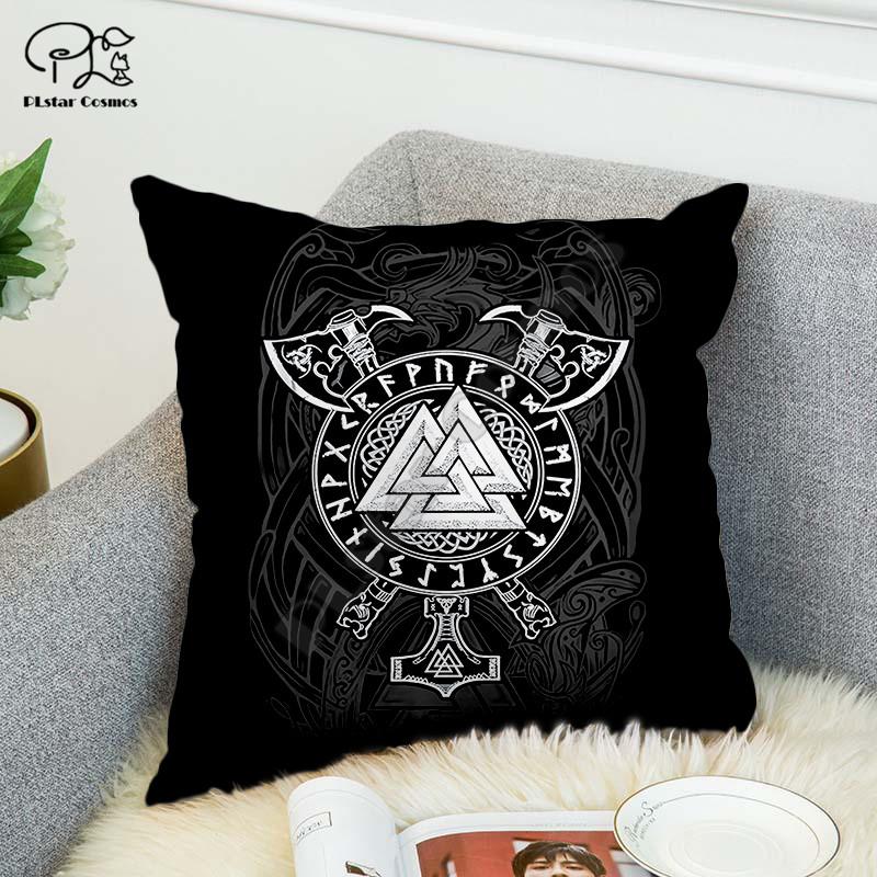 Viking Tattoo 3D Printed Polyester Decorative Pillowcases Throw Pillow Cover Square Zipper Pillow Cases Style-3