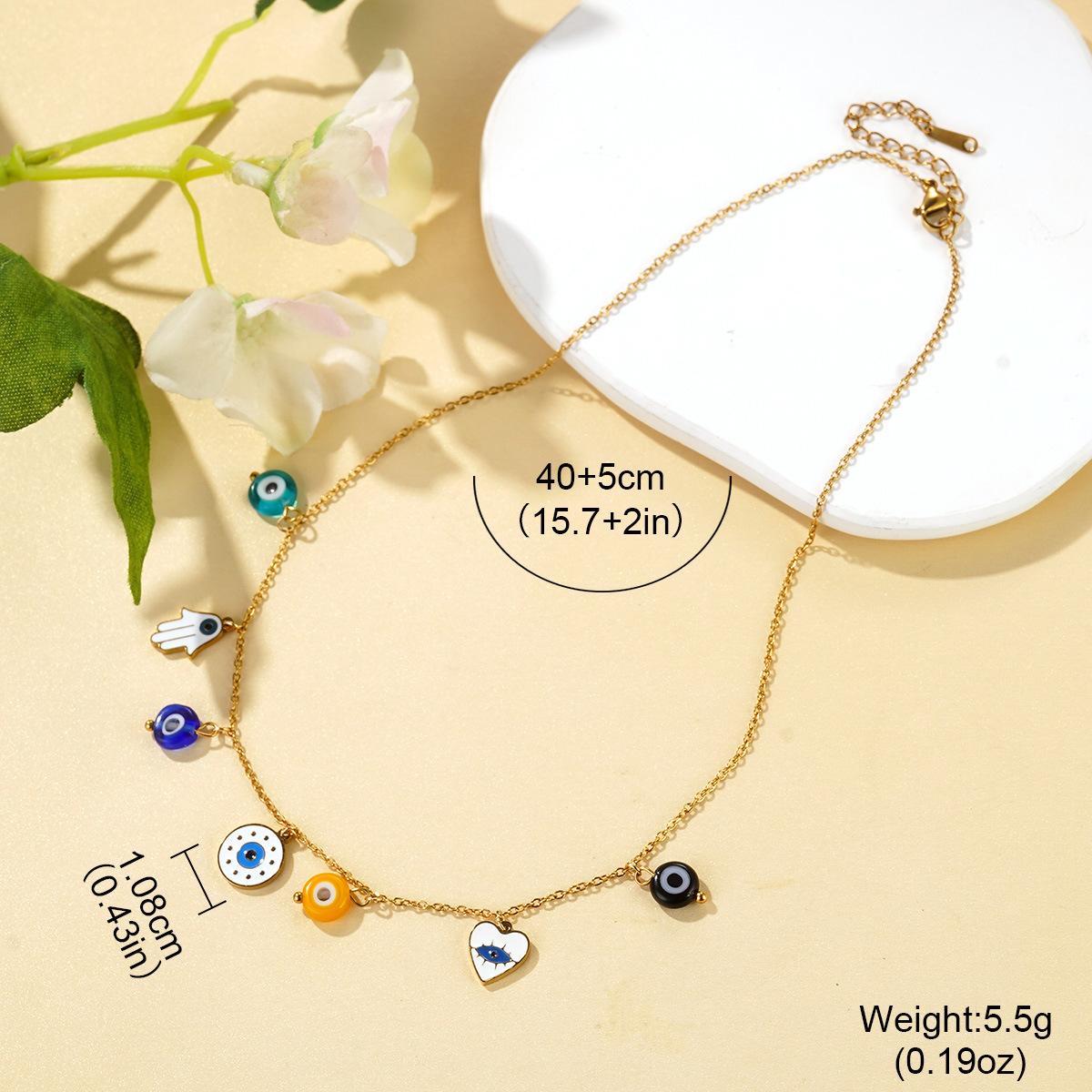 

European and American starfish devil s eye pearl pendant personalized necklace temperament simple holiday style collarbone chain