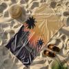 Sunset Palm Beach Vacation Towel Patterned Sunscreen And Windproof Suitable For Swimming Pool Camping Travel Blanket