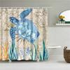 Animals Octopus Wolf Lion Seahorse Turtle Shower Curtains Bathroom Curtain Frabic Waterproof Polyester Bathroom Curtain Hooks