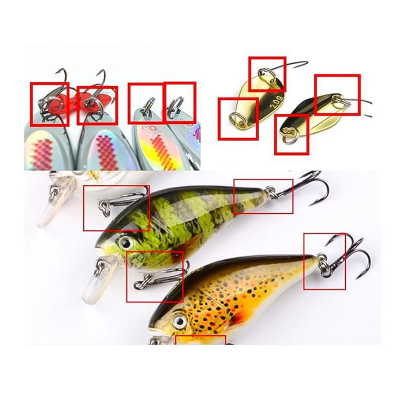 400/500 szt. Kółka łącznikowe wędkarskie 4-10mm Crank Przynęta twarda Agrafka Wzmocnione Podwójna pętla Rozwierane Karpiowe Przynęta Wędkarska Akcesoria Pesca