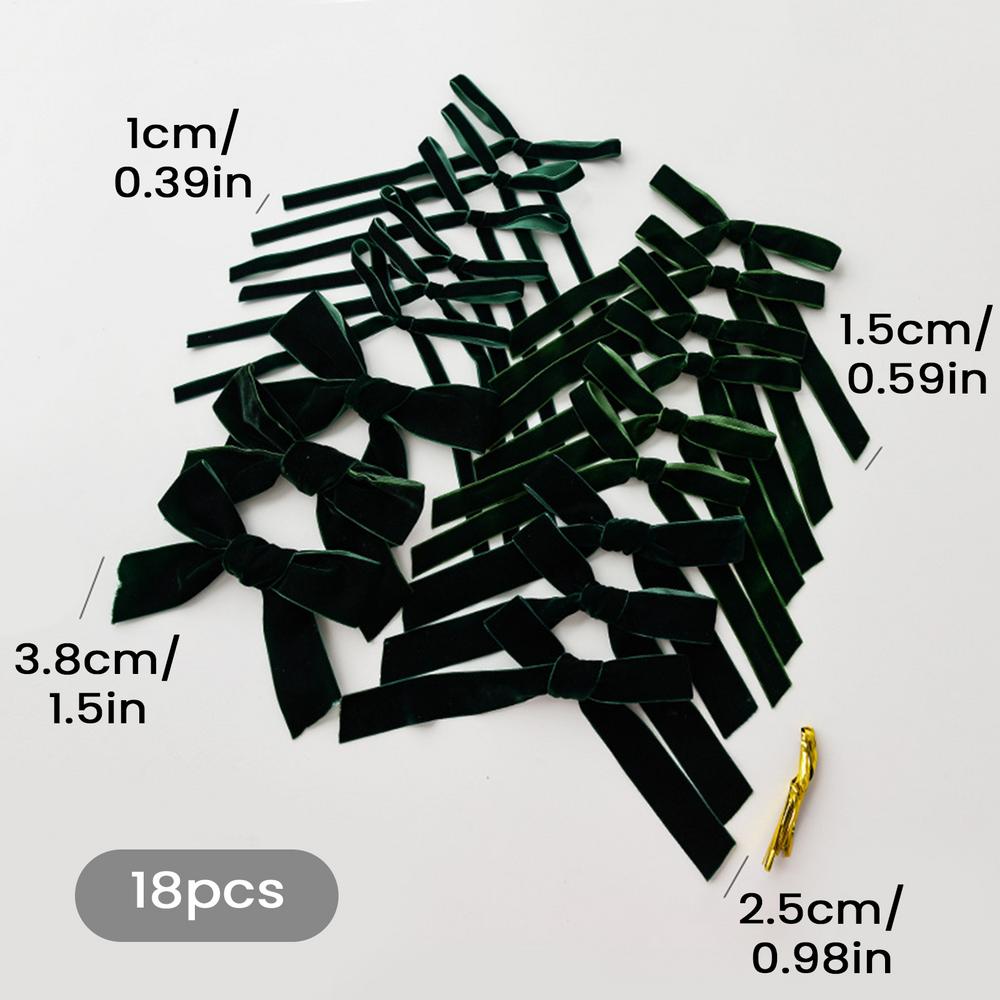 Velvet Bows For Christmas Tree 18 Pieces Rustic Decorative Christmas Ornaments Ribbon Bows Home Party Supplies For Staircase