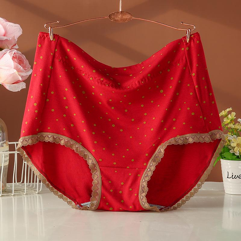 Plus Size High-Waisted Polka Dot Cotton Underwear for Women - 2026 New Style for Middle-Aged and Elderly