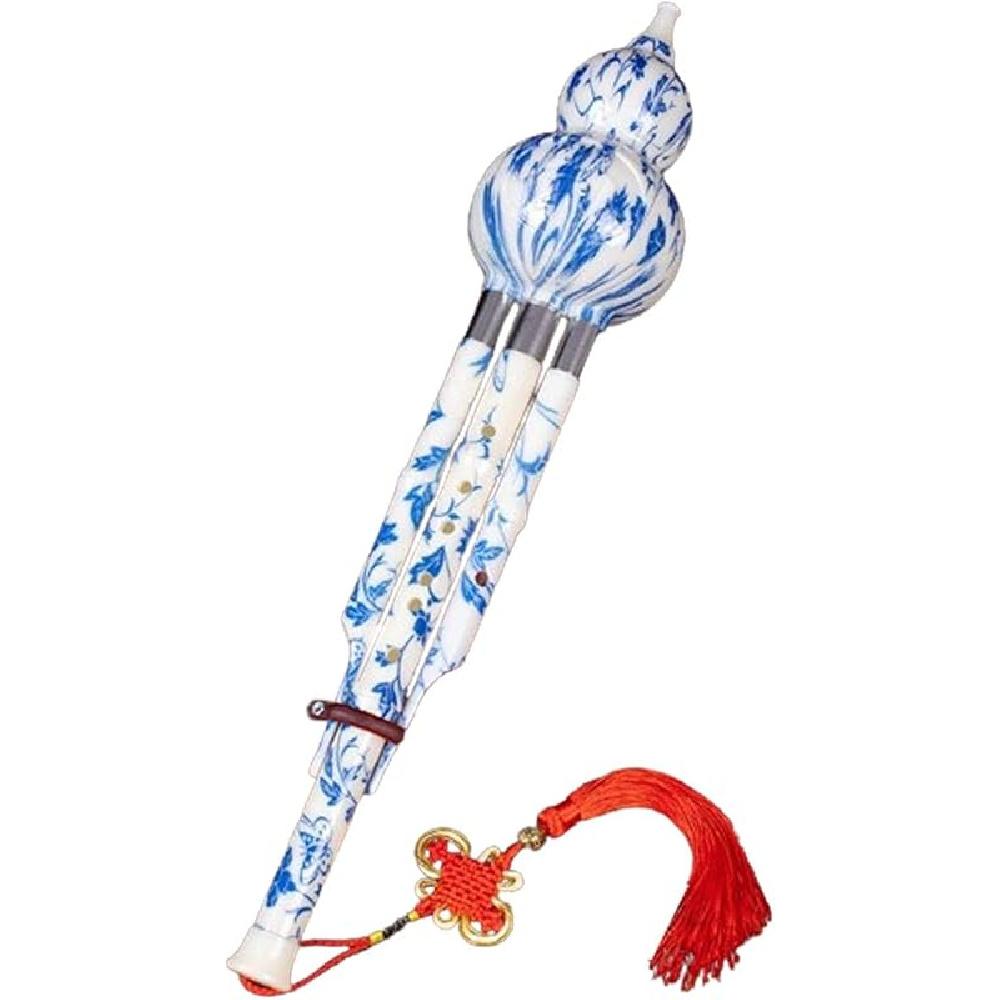 

Gourd Hlute Chinese Hulusi Flute with Chinese Knot Hulusi Flute Instrument Traditional for Stage Show Teachers Child, Multicolor C Key Multicolor B Key