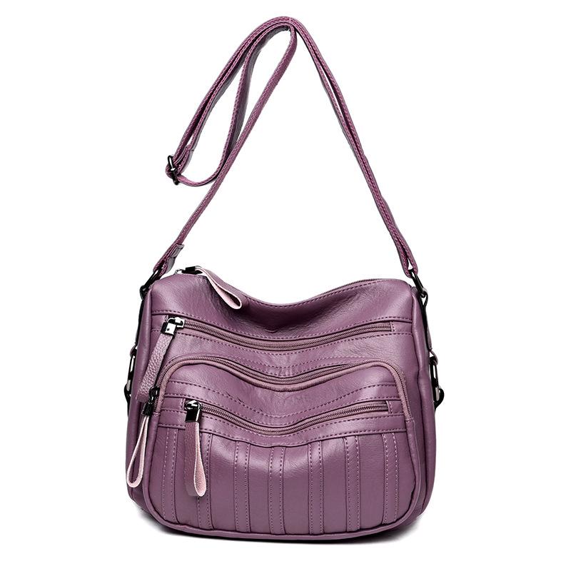 One-shoulder Mother Bag New Washed Skin Soft Skin Middle-aged Women's Crossbody Bag Large Capacity Crossbody Bag