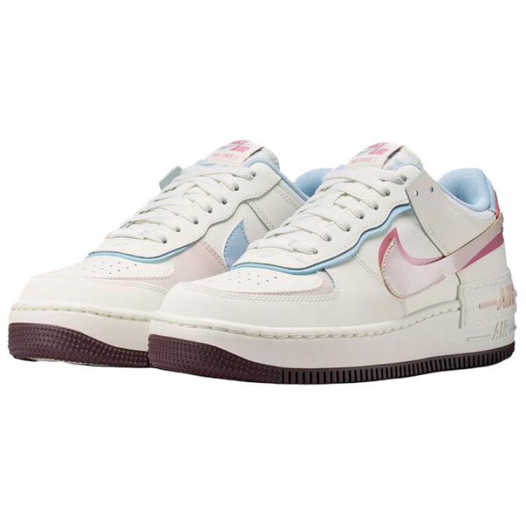 Nike Air Force1 Shadow Leather Cushioning Low Top Skateboard Shoes Women's White IQ9803-161