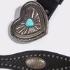 Studded Punk Style Belt Adjustable PU Leather with Charm Heart Buckles for Men Women Fashion Accessories