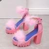 Large Thick Soled Buckle Strap Sandals