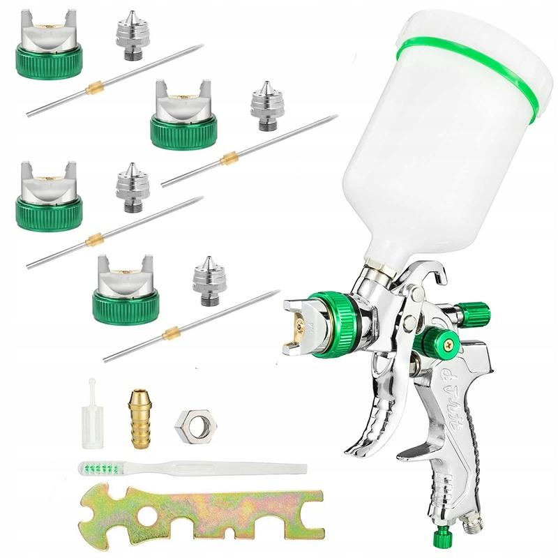 

Rosfix Pistolet Lakierniczy HVLP – 4 Dysze 1,4–2,5 mm | Zbiornik 600 ml | Regulacja Powietrza i Farby