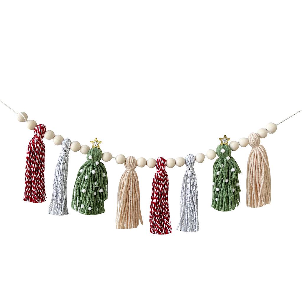 Bohemian Tassel Christmas Fireplace Decoration Banner