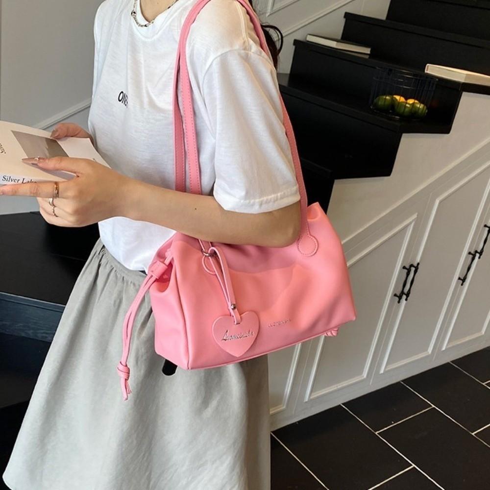 Love Pendant Large PU Handbag Shoulder Pouch Messenger Bag Versatile PU Underarm Bag  Women