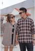 Camicia a quadri in flanella a maniche lunghe da uomo taglie forti Autunno/Inverno