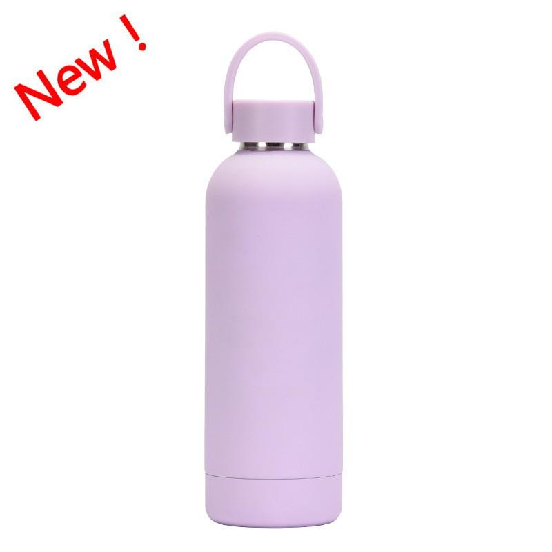 Double-Layer Stainless Steel Vacuum Insulated Travel Mug With Carrying Handle - 500ml Portable Outdoor Water Bottle