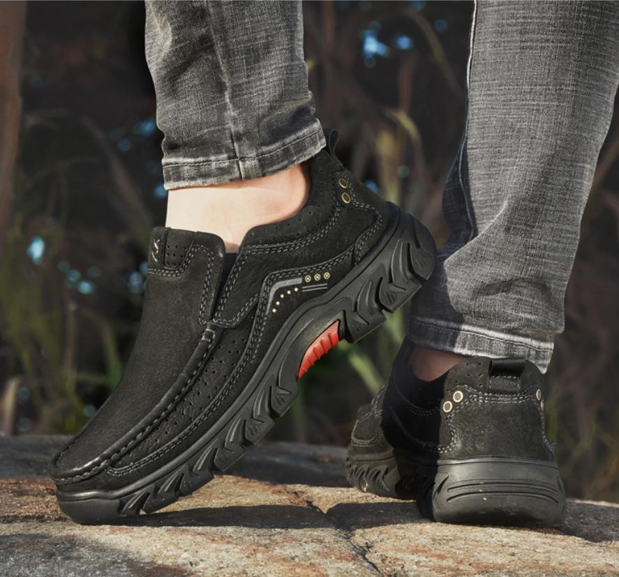 2026 New High Quality Men's Shoes Genuine Leather Casual Shoes Waterproof Work Shoes Cow Leather Loafers outdoor hiking shoes