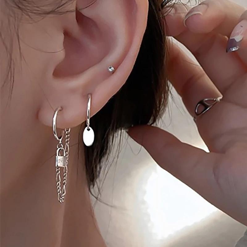 foxanry Silver Color Tassel Earrings for Women Trendy Elegant Lock Pendant Letters LOVE Earrings Wedding Bride Jewelry