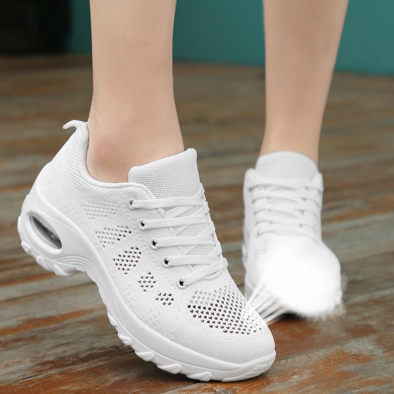 Sneakers summer new mesh breathable running shoes air cushion platform casual travel shoes