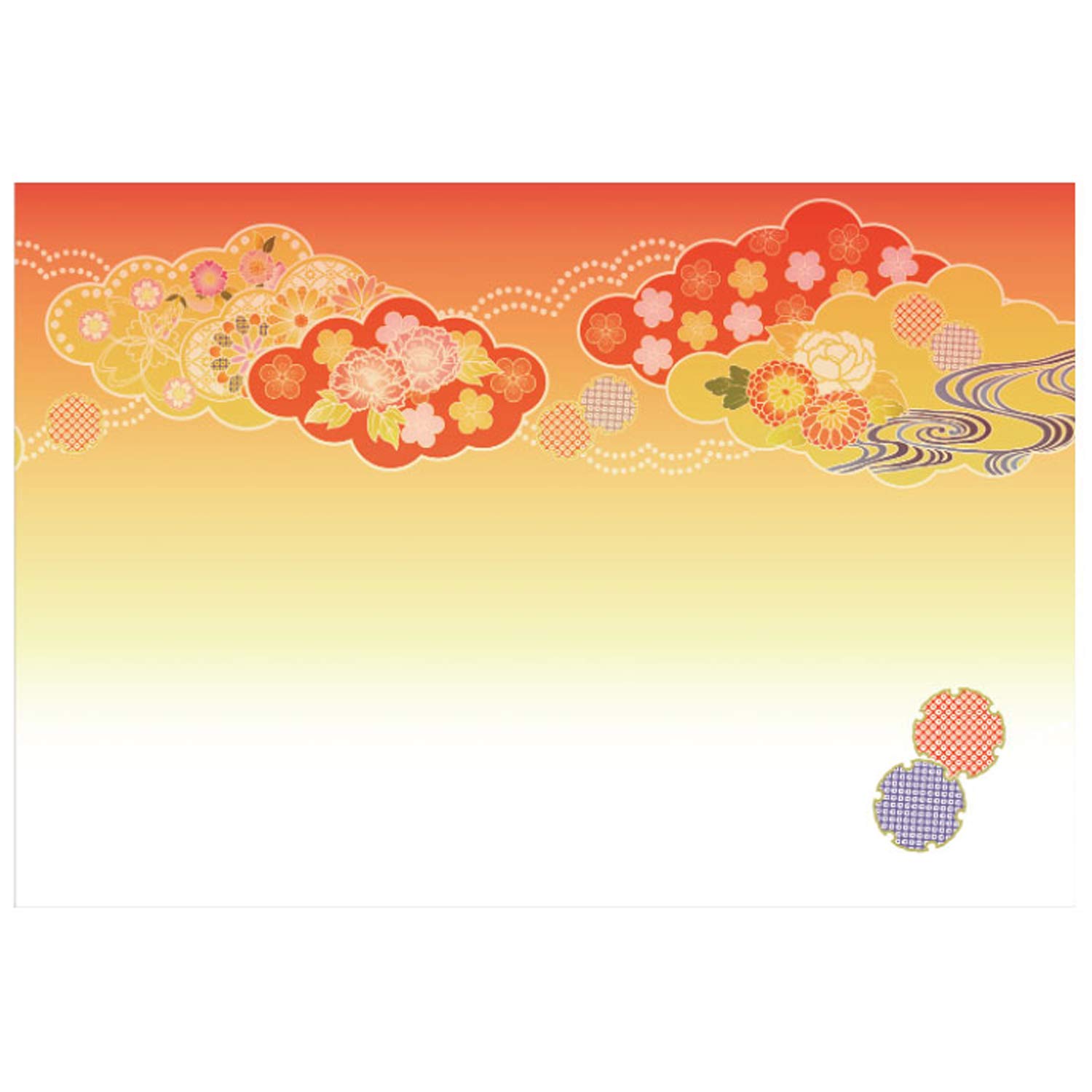 Nagao Cloud Set of Made in Product Number 222719 Placemats, Pattern, Gorgeous, 26x38cm, 100, Japan,