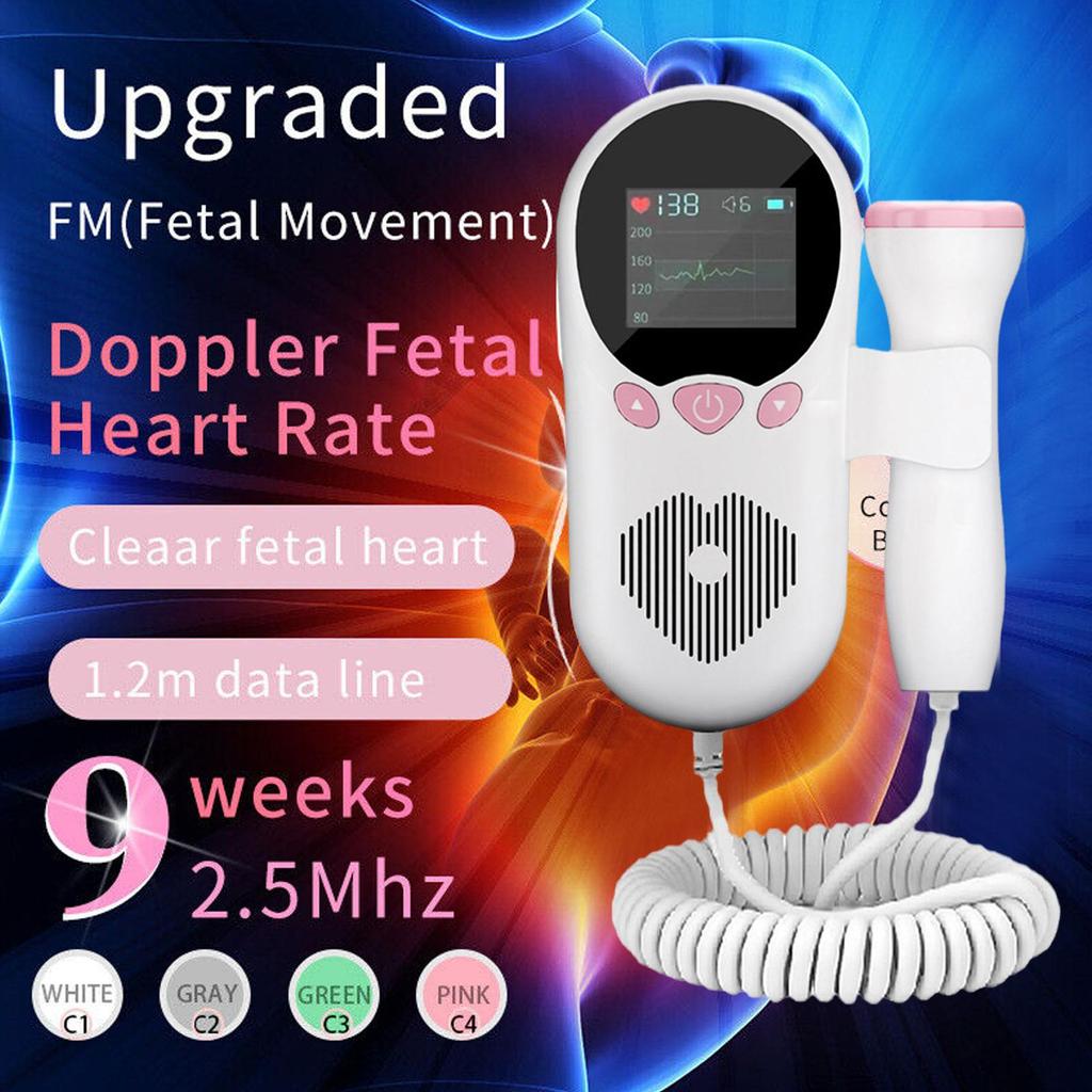 Baby Heart Rate Monitor Home Pregnancy Display Baby Sound 3XP Detector