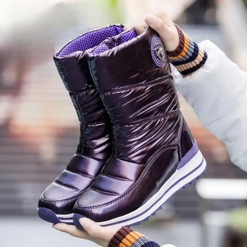 2025 Luxury Waterproof Non-slip Mid-calf Boots Platform Winter Thick Plush Boot Comfortable Women Snow Boots Fashion Botas Mujer